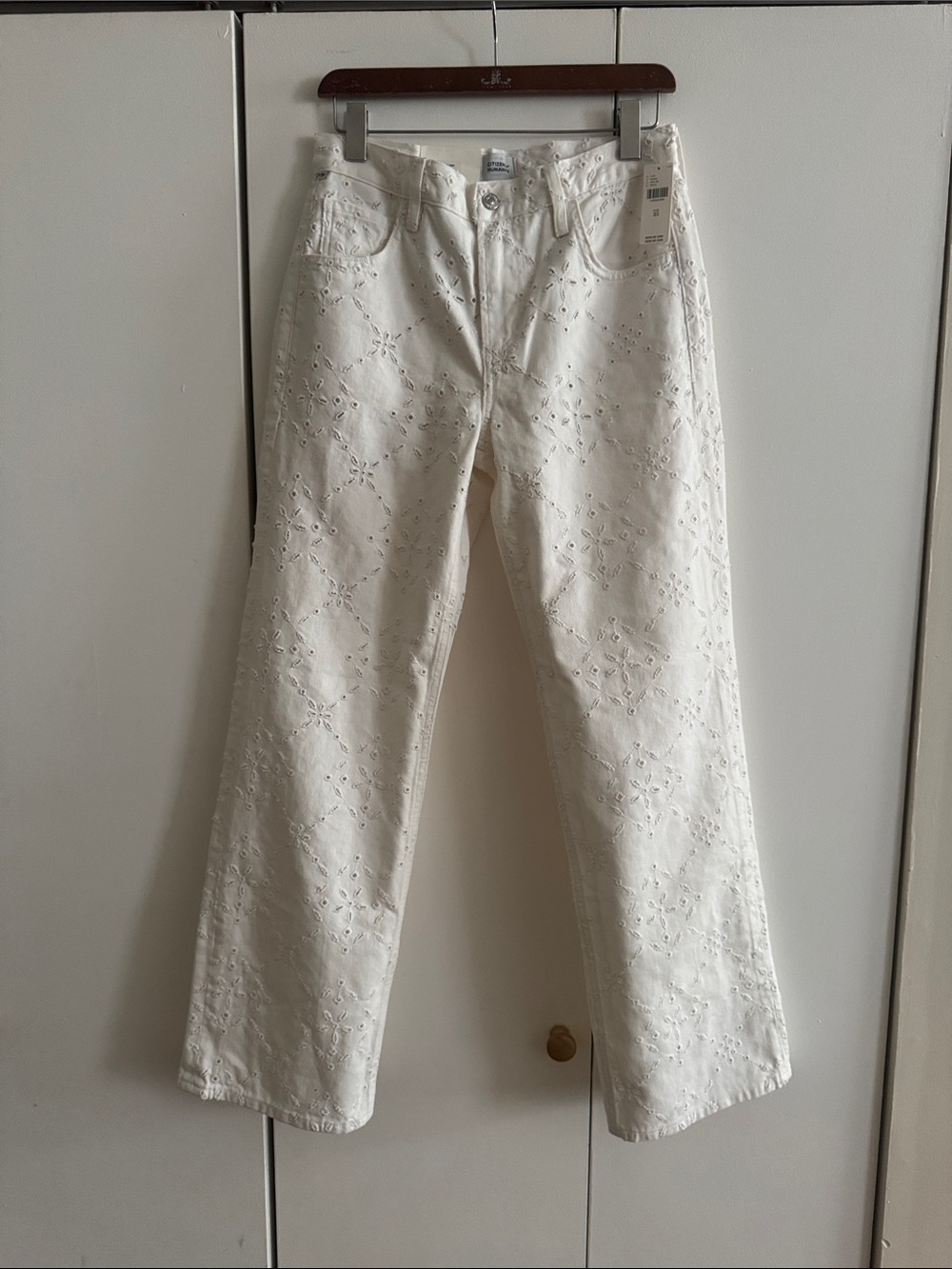Citizens Of Humanity White Eyelet Flare Jeans - Picture 4 of 6